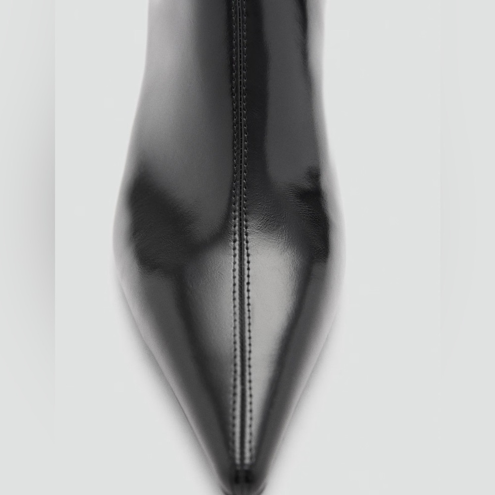 NWB Mango Faux Leather Kitten Heel Ankle Boots Size 6.5 - Picture 4 of 6